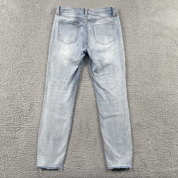 Pistola Jeans Womens 27 Arielle Skinny Scissor Cut Raw Hem Light Wash Denim - Picture 2 of 9